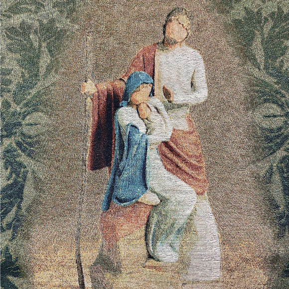 Willow Tree Christmas Story Nativity A Child is Born Tapestry Wall Hanging Rods - Picture 1 of 3